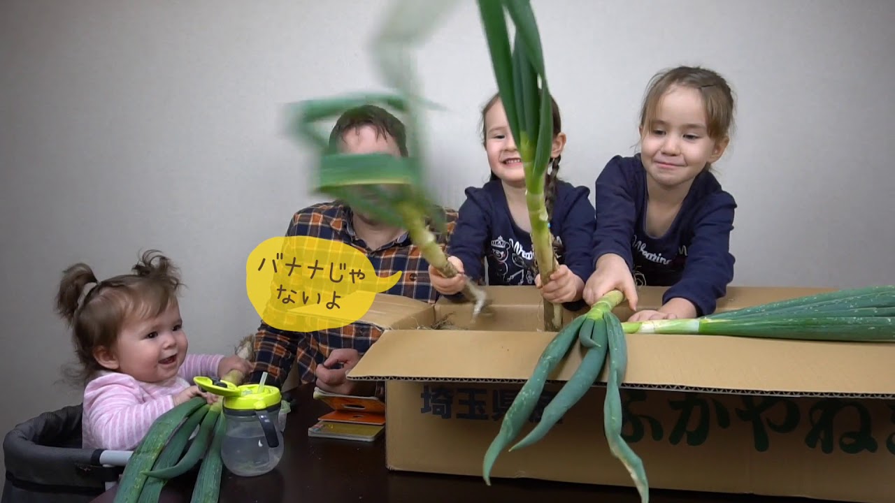 埼玉県のYouTubeランドから深谷ねぎ10kg!! バイリンガル姉妹