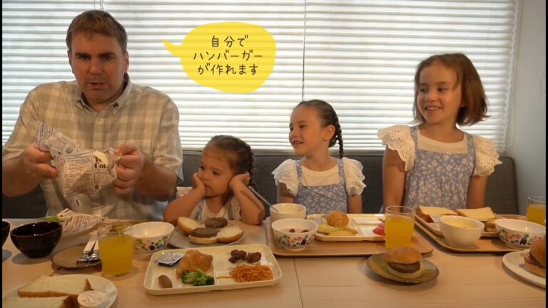 ホテルの朝食バイキングが美味し過ぎる！あか牛のハンバーガーも！【レフ熊本byベッセルホテルズ】バイリンガル姉妹
