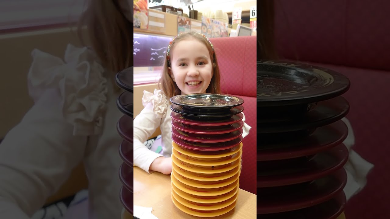かわいいスシローの店員さん バイリンガル姉妹